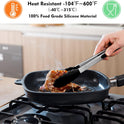 HOTEC Premium Stainless Steel Locking Kitchen Tongs with Silicon Tips, Set of 2-9" and 12"