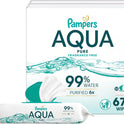 Pampers Baby Wipes Aqua Pure, 99% water-based wipes, Hypoallergenic and Unscented Baby Wipes, 672 Wipes Total (12 Flip-Top Packs)