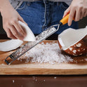 Deiss PRO Citrus Lemon Zester & Cheese Grater — Parmesan Cheese, Lemon, Ginger, Garlic, Nutmeg, Chocolate, Vegetables, Fruits - Razor-Sharp Stainless Steel Blade + Protect Cover - Dishwasher Safe