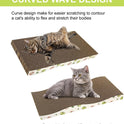 Cat Scratching Board, Corrugate Cat Scratcher for Indoor Cats with Catnip, Cat Scratch Pad with Premium Scratch Textures Design, Cardboard Cat Scratcher with Double-Sided Usability (Pack of 2)