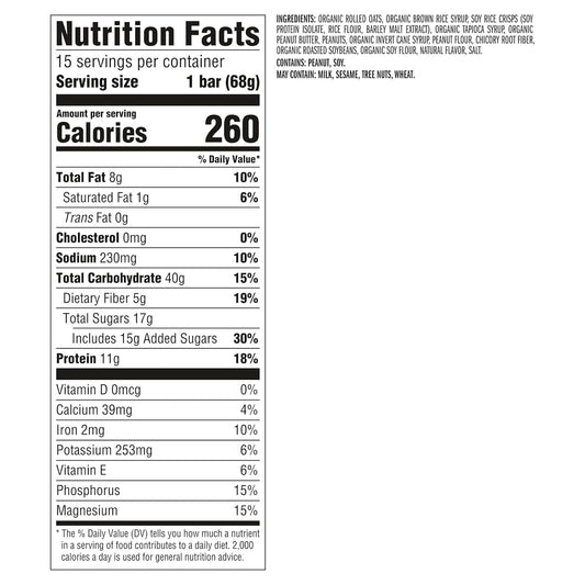 CLIF BAR - Energy Protein Bars - Crunchy Peanut Butter - Made with Organic Oats - Energy Bars - Non-GMO - (15 Pack)