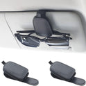 Yuoyar Sunglass Holder for Car, Magnetic Leather Sunglasses Holder and Ticket Card Clip, Car Visor Accessories, 2 Packs (Black)