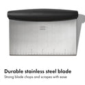 OXO Good Grips Stainless Steel Multi-Purpose Scraper & Chopper, Dough Cutter for Pizza, Bread and Cookie Dough, Multi-Purpose Vegetable Chopper, Dishwasher-Safe Kitchen Essential