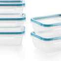 Snapware Total Solution 5-Pack (3-Cup) Plastic Food Storage Containers Set, Leakproof & Airtight Locking Lids Rectangular Tupperware, Non-Toxic BPA-Free Lids, Microwave Dishwasher Freezer Safe