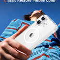 FNTCASE for iPhone 16 Case Clear: Magnetic Phone Cases with Screen Protector Drop Proof Compatible with Magsafe Slim Anti Yellowing Rugged Shockproof Protective Transparent Cell Cover (A-Clear)