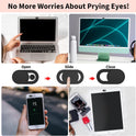 Webcam Cover (3 Pack), 0.03 inch Ultra Thin Laptop Camera Cover Slide for iPhone iPad MacBook Pro Computer iMac Cell Phone PC Accessories Camera Blocker Slider, Great for Privacy - Black