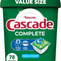 Cascade Complete Dishwasher Pods - Fresh Scent ActionPacs, Dishwasher Detergent, Dishwasher Soap, Detergent Pods, 78 Count