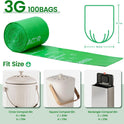 3 Gallon Compostable Trash Bags, 100 Bags Compost Bags for Countertop Bin, BPI Certified and Meet The ASTM D6400 Standard