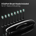 Aquasonic Black Series Ultra Whitening Toothbrush – ADA Accepted Electric Toothbrush- 8 Brush Heads & Travel Case – 40,000 VPM Electric Motor & Wireless Charging - 4 Modes w Smart Timer