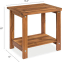 Double Adirondack Side Table, Weather-Resistant Rectangular End Table for Patio, Garden, Lawn, and Living Room. Ideal as a Stylish Indoor and Outdoor Side Table Companion, Natural