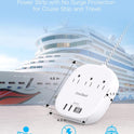 Flat Plug Power Strip, 6ft Ultra Flat Extension Cord - 3 Outlets 4 USB Ports (2 USB C) 22.5W/4.5A Desktop Charging Station, Power Strip No Surge Protection for Cruise Ship, Dorm Room Travel Essentials