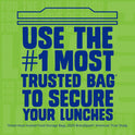 Ziploc XL Sandwich and Snack Bags with EasyGuide Texture, Plastic Storage Bags with Grip 'n Seal Technology, 90 Bags Total