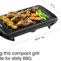 Chefman Electric Smokeless Indoor Grill w/ Non-Stick Cooking Surface & Adjustable Temperature Knob from Warm to Sear for Customized BBQing, Dishwasher Safe Removable Water Tray, Black