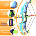 2 Pack Kids Bow and Arrow Set with LED Flash Lights, 14 Suction Cup Arrows and Fluorescence Standing Target-Perfect Indoor and Outdoor Game Archery Set Toy Gift for 4 5 6 7 8-12 Year Old Boys
