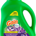 Gain Liquid Laundry Detergent, Moonlight Breeze Scent, 65 fl oz x 2, 45 x 2 loads, Freshness + Odor Fighting, High Efficiency Washing Machine Liquid Cleaning Soap