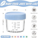DRKIO 6 Pack Glass Baby Food Storage Containers - 4 Oz Baby Food Jars with Lids Baby Food Maker Microwave Dishwasher Freezer Safe 100% Leak Proof BPA Free Reusable