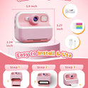 Instant Camera, Front Rear Dual Selfie Kids Camera with 1080P Videos, Holiday Birthday Gifts for Kids Age 3-12, Toddler Portable Travel Print Digital Camera Toy for 4 5 6 7 8 9 Year Boys Girls