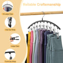 Legging Organizer for Closet, Metal Yoga Pants Hangers 2 Pack w/10 Clips Holds 20 Leggings, Space Saving Hanging Closet Organizer w/Rubber Coated Closet Organizers and Storage, Black