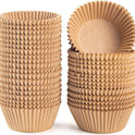 Caperci Standard Natural Cupcake Liners 500 Count, No Smell, Grease-Proof Paper Muffin Liners, Food-grade Baking Cups for Cupcakes, Muffins, Nuts