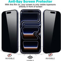 PEHAEL 3+3Pack for iPhone 17 Pro Max Privacy Screen Protector with Camera Lens Protector Full Coverage Anti-Spy Tempered Glass Film 9H Hardness Easy Installation Bubble Free [6.9 inch]