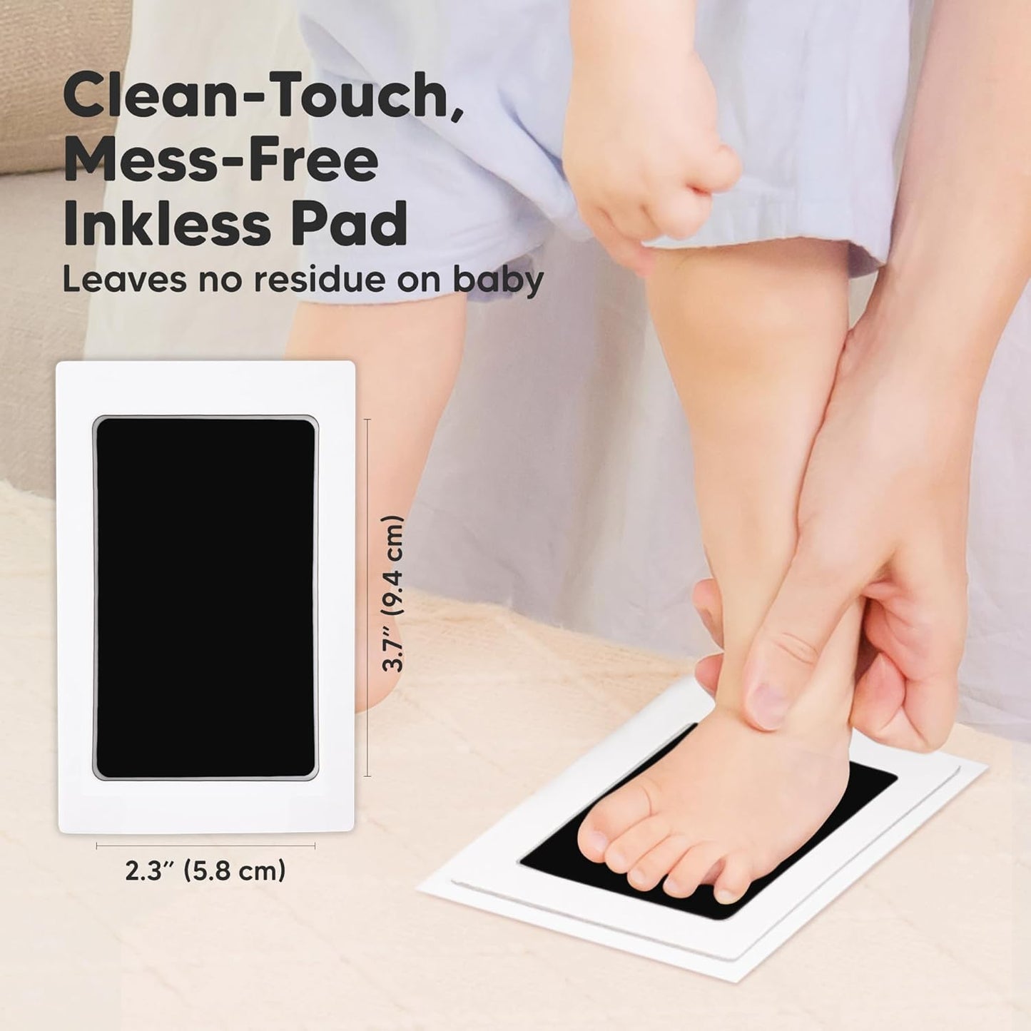 4-Pack Inkless Baby Hand and Footprint Kit - Mess Free Ink Pad for Newborn Keepsake, Dog Nose & Paw Print Kit, Clean Touch Ink Pad for Baby Hand & Footprints, Ideal New Mom Gifts (Jet Black)