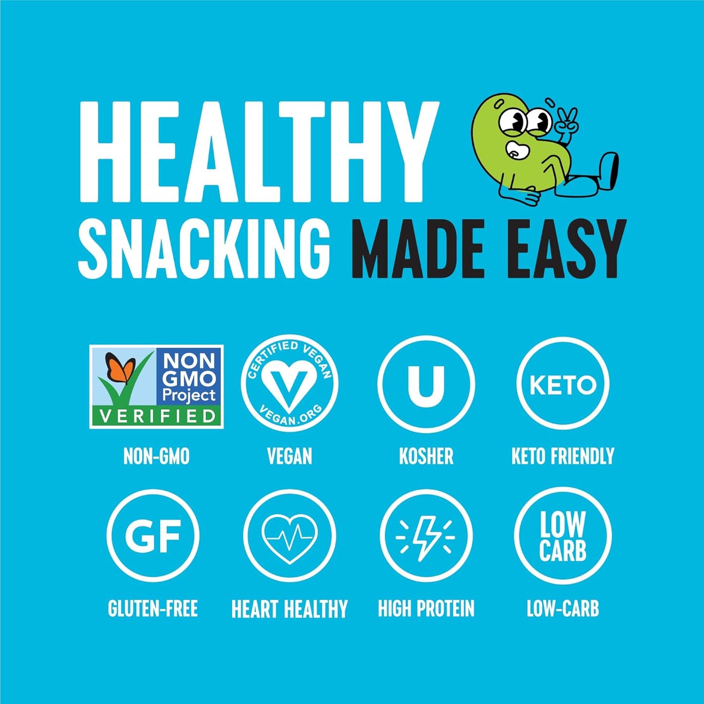 The Only Bean Crunchy Roasted Edamame - Healthy Snacks for Adults and Kids (Variety Pack), Low Carb Keto Snack Food, Vegan Gluten Free High Protein Snacks (11g), Office Snack, 0.9oz 24 pack