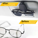 Yuoyar Sunglass Holder for Car, Magnetic Leather Sunglasses Holder and Ticket Card Clip, Car Visor Accessories, 2 Packs (Black)