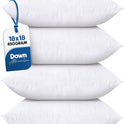 Utopia Bedding Throw Pillows (Set of 4, White) – 18 x 18 Inches Down Alternative Pillows for Bed, Sofa, and Couch - Fluffy Decorative Stuffer Pillow for Indoors & Outdoors