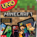 Mattel Games UNO Card Game, Gifts for Kids and Family Night, Themed to Minecraft Video Game, Travel Games, Storage Tin Box (Amazon Exclusive)