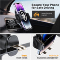 Miracase Phone Holders for Your Car with Metal Hook Clip, Air Vent Cell Phone Stand Car Mount, Universal Automobile Cradle for Garmin GPS Fit iPhone Android and All Smartphones, Dark Black