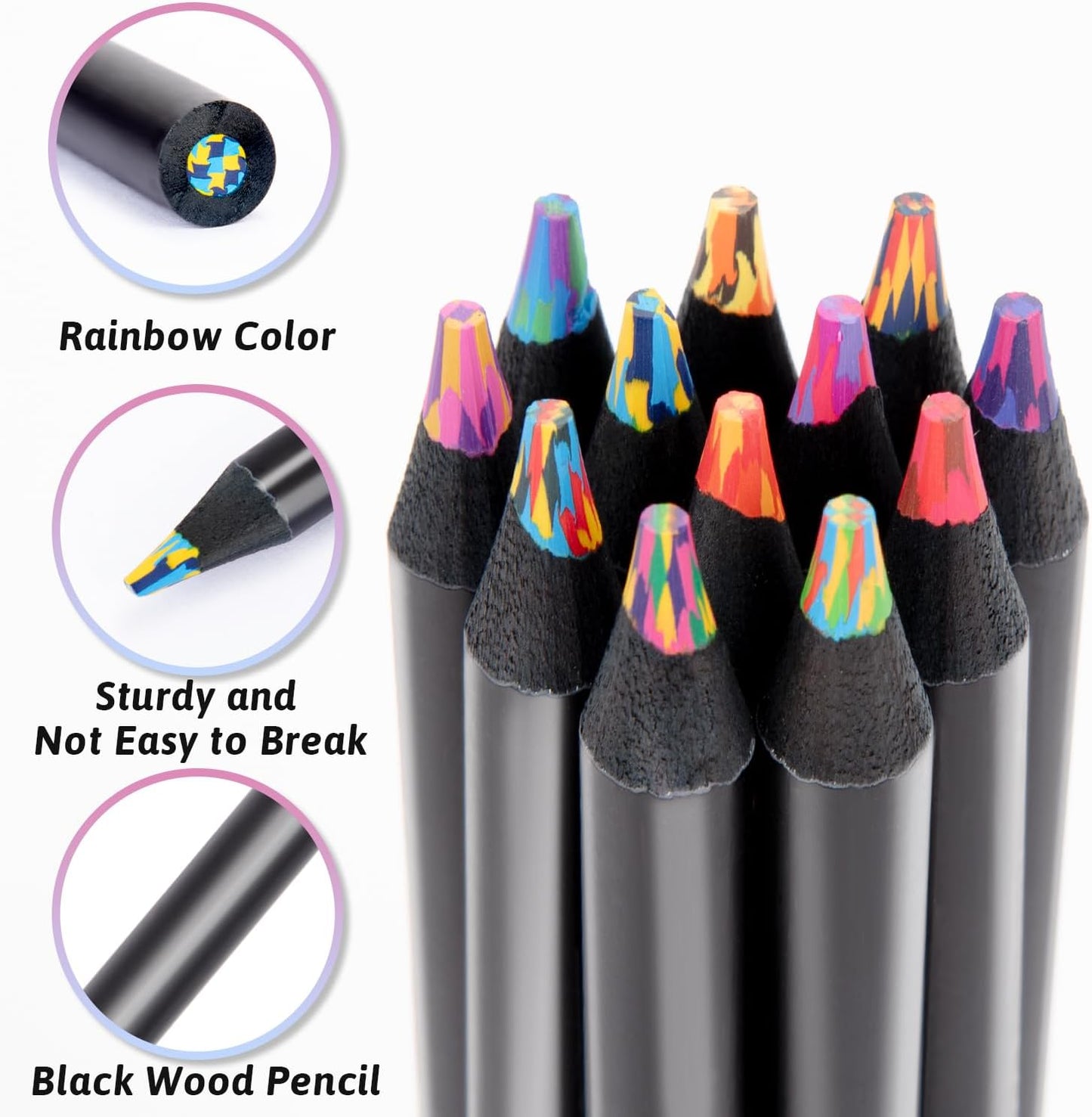 Stocking Stuffers, Stocking Stuffers for Teen Girls,12 Rainbow Colored Pencils, Teen Girl Gifts Trendy Stuff, Art Supplies for Kids 9-12, Gifts for 5-12 Year Old Girl, Arts and Crafts for Kids