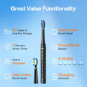Bitvae ADA Accepted Electric Toothbrush, Travel Toothbrush Rechargeable for Adults and Kids, 60-Day Battery, 5 Modes, 8 Heads, Portable Travel Case & Holder, Shadow Black