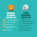 The Woobles Crochet Kit for Beginners - Easy Arts and Crafts Knitting & Crochet Animals Kit As Seen On Shark Tank - Bjørn The Narwhal