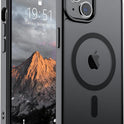 SUPFINE Magnetic for iPhone 14 Case & iPhone 13 Case (Compatible with MagSafe)(Military Grade Drop Protection) Translucent Matte Shockproof Phone Cover,Black
