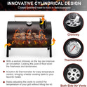 Joyfair Portable Charcoal Grill with Thermometer, Small Tabletop Barbecue Grill for Outdoor Camping Backyard Party BBQ Cooking, Extra Thick Steel & Heavy Duty, Innovative Design & Easy Assembly