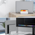 OMOTON [Updated Dock Version] Vertical Laptop Stand, Double Desktop Stand Holder with Adjustable Dock (Up to 17.3 inch), Fits All MacBok/Surface/Samsung/HP/Dell/Chrome Book (Silver)