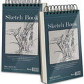 Small Sketchbook 5.5" x 8.5" - 2 Pack Top Spiral Mini Sketch Pad, Small Sketch Book Hard Cover, 100 Sheets Each 68lb/100gsm - Mini Drawing Paper for Kids, Portable Drawing Pad for Beginners & Artists.