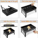 Barbecue Grill, Charcoal Grill Folding Portable Lightweight Barbecue Grill Tools for Outdoor Grilling Cooking Camping Hiking Picnics Tailgating Backpacking Party (Medium)