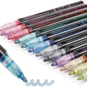 Glitter Markers Outline Pens Metallic,12 Cute Art Supplies Kids 6-8 9-12 10-12 Year Old Tween Teen Girl Gifts Trendy Stuff,Arts Crafts Kids Ages 8-12,Crafts Girls 8-12 Shimmer Sparkle Cool Fun Drawing