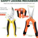 3-Pack Stainless Steel Pruning Shears, Pruning Snips and Clippers for Gardening - Cart Shape