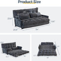 MAXYOYO Adjustable Floor Sofa Couch with 2 Pillows, Multi-Functional Bean Bag Bed, 5-Position Foldable Lazy Sofa Sleeper Bed with Armrest, Versatile Floor Seating for Reading, Dark Grey, Double