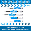 Sports Ball Pump Kit - Portable Air Pump Two-Way Dual Action Inflatable Perfect for Basketballs, Soccer Balls and More - Professional Hand Pump Kit with Needles and Flexible Hose