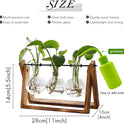 XXXFLOWER Plant Terrarium with Wooden Stand, Air Planter Bulb Glass Vase Metal Swivel Holder Retro Tabletop for Hydroponics Home Garden Office Decoration - 3 Bulb Vase - Cart Shape