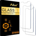 Ailun Screen Protector for iPhone 16e / iPhone 14 / iPhone 13 / iPhone 13 Pro [6.1 Inch] Display 3 Pack Tempered Glass, Case Friendly [Not for iPhone 16 6.1 Inch]