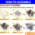 CAMPINGMOON Portable Stainless Steel Campfire Fire Pit Foldable Wood Burning Charcoal Grill for Camping Stove, Outdoor Cooking, Folding BBQ Grill 14-inch with Carry Bag MT-2