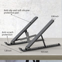 Laptop Stand for Desk, Adjustable Laptop Riser ABS+Silicone Foldable Portable Notebook Holder, Ventilated Cooling Notebook Mount Computer Stand for 10-15.6” Laptops,Tablets-Black