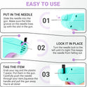 Stitch Gun for Clothes - Handheld Quick Clothing Fixer - Tagging Gun for Clothing, Sewing Kit - Includes 6 Fine Needles, 1000 Black & 1000 White Fasteners (Purple Green)