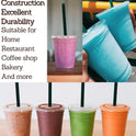 20 oz Clear Plastic Cups with Lids and STRAWS, Disposable Drinking Cups for Cold Drinks, Iced Coffee, Milkshakes, Smoothies, 25 Sets