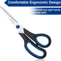 Scissors, BOOMIBOO 8" All Purpose 6 Pack - Comfort-Grip Scissors for Office Desk Accessories Sewing Fabric Home Craft School Supplies, Teacher/Class Supplies, Right/Left Handles