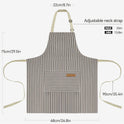 NLUS 2 Pack Kitchen Cooking Aprons, Adjustable Bib Soft Chef Apron with 2 Pockets for Men Women(Black/Brown Stripes)